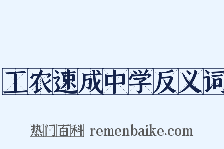 工农速成中学反义词是什么意思的图片